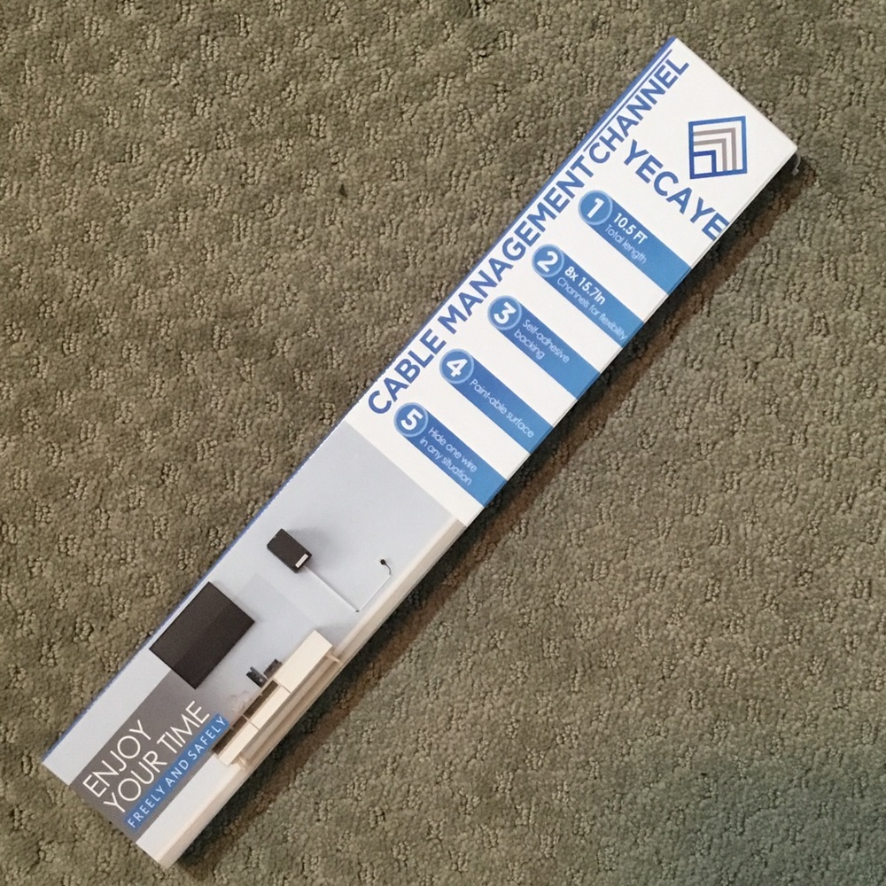 Cable management channel, 10.5ft long,keep cables safe,hidden,protected,Yacaye